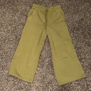 Loungeful High Rise Wide Leg Crop Bronze Green Size 6